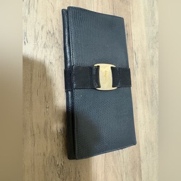 Salvatore Ferragamo Handbags - Salvatore Ferragamo Black Textured Leather Wallet